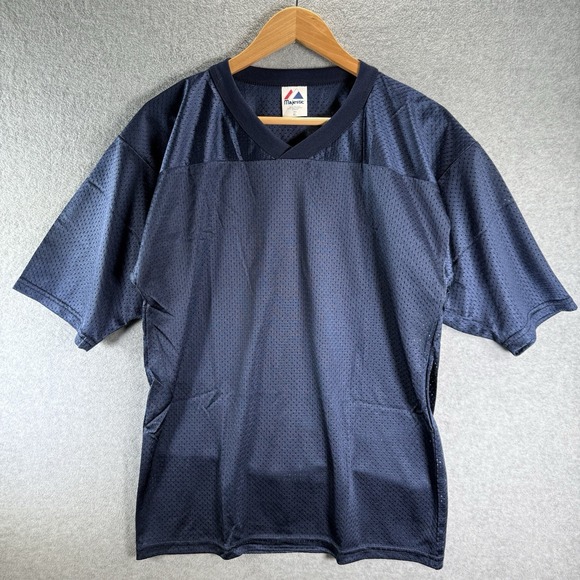 Majestic Other - Vintage Majestic Football‎ Practice Jersey Youth XL Blue V Neck Mesh USA Shuffle